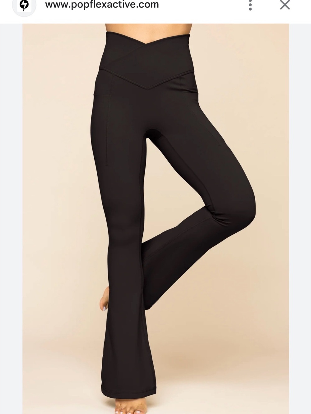 POPFLEX Black High-Waist Flare Yoga Pants